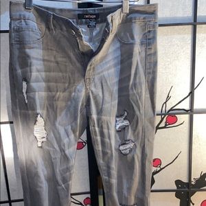 Grey Distressed Refugee Jeans